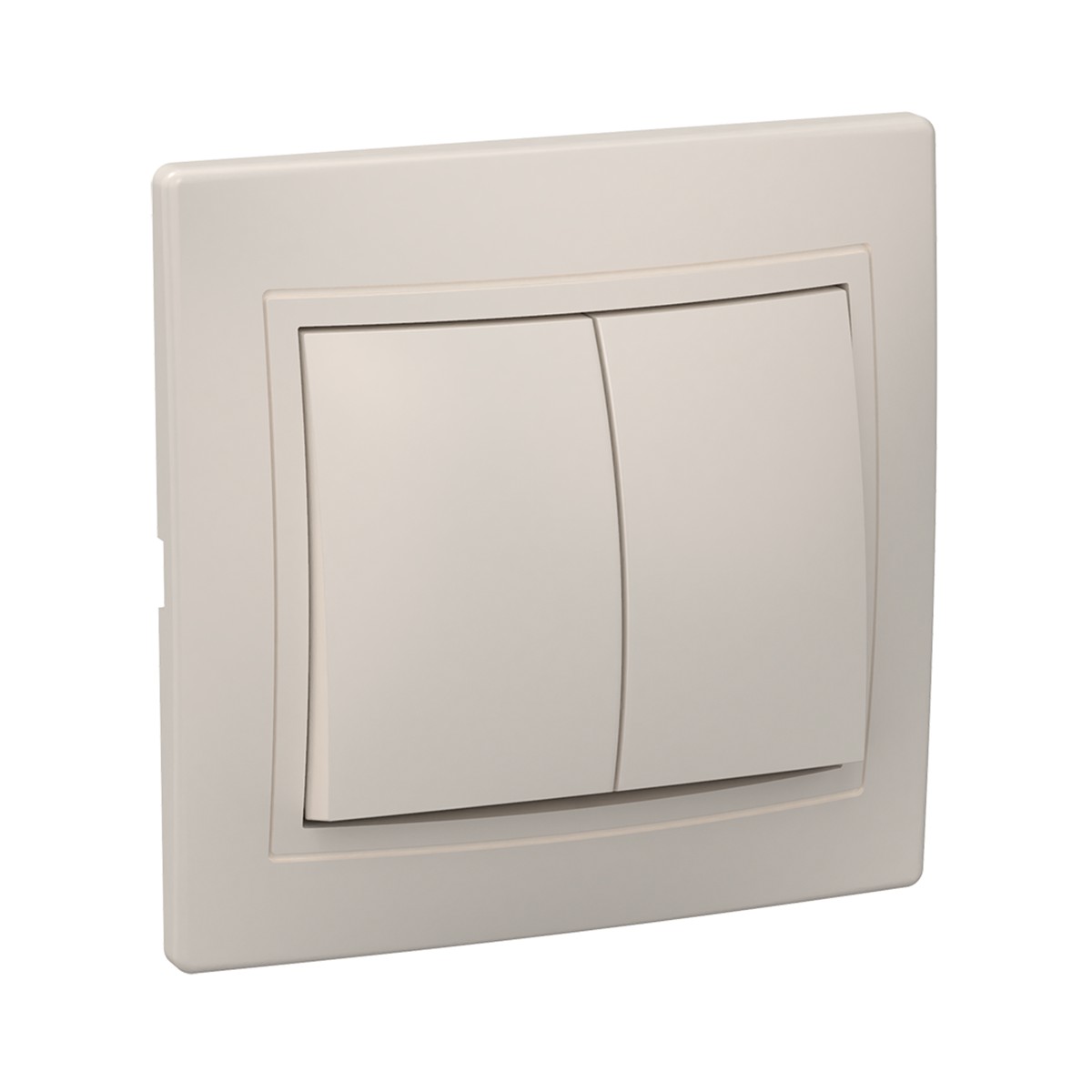 Выключатель "кварта" 2-х кл. вс10-2-0-ккм, 10а, кремовый (1/10/200) "iek"