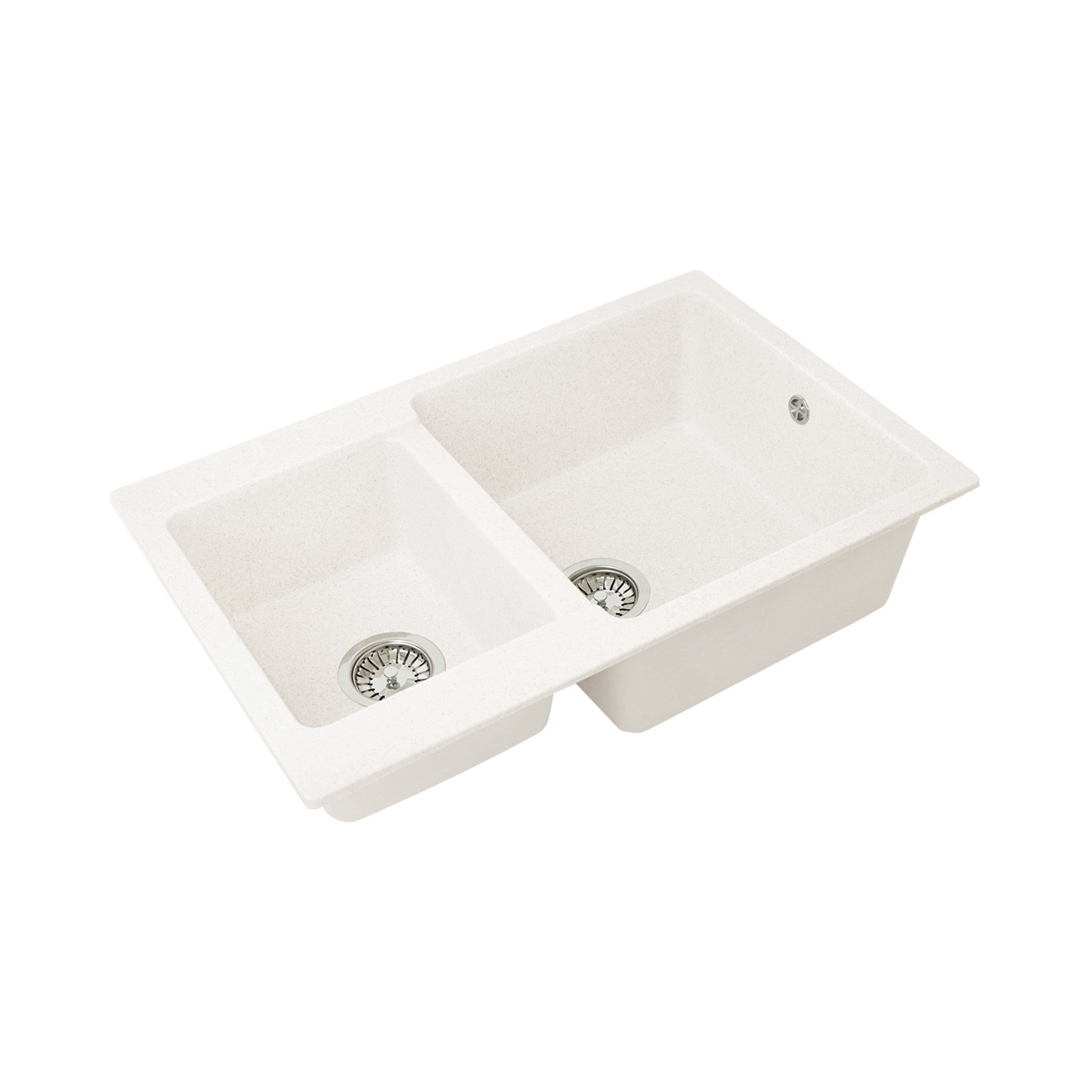 Мойка для кухни врезная искуств. камень gs-76к-331 двойная 770*505 мм белая "granstones"