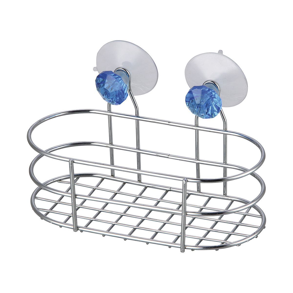 Полка для ванной на присосках "бриллиант" 20*10*9,4 см хром. (1/20) "рыжий кот" w2617