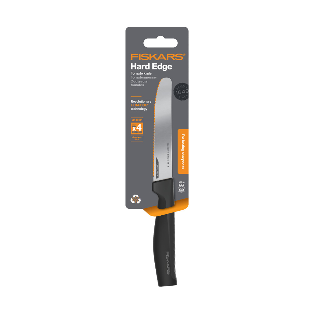 Нож для томатов "hard edge" 11,4 см (1/5) "fiskars" 1054947