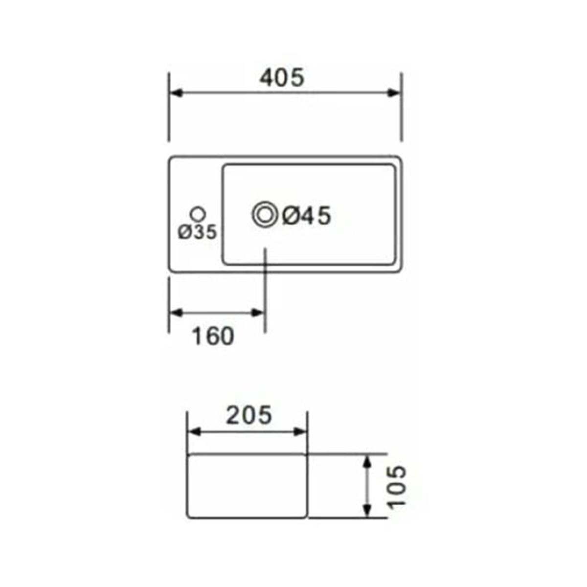 Раковина подвесная gt706r керамическая 40,5*20,5*10,5 см, белая (1) "gappo"