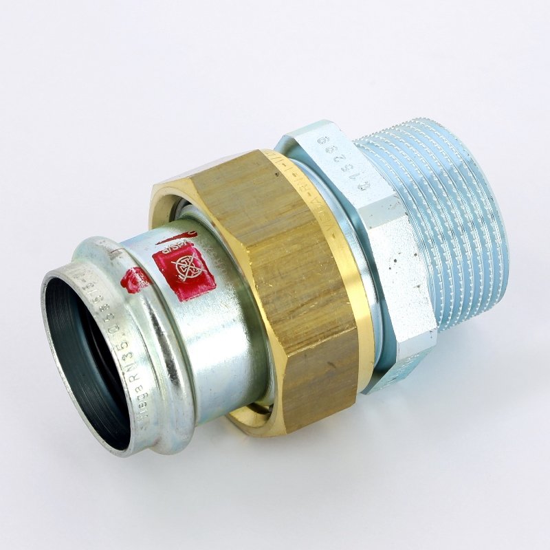 Американка пресс-Н 35x1"1/4 с плоской прокладкой оцинкованная сталь Prestabo VIEGA