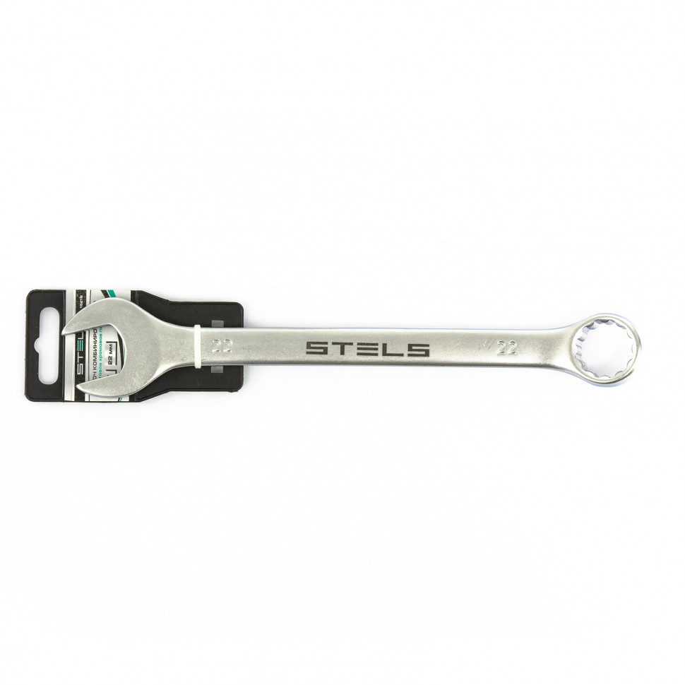 Ключ комбинированный, 22 мм, CrV, матовый хром Stels (15216)