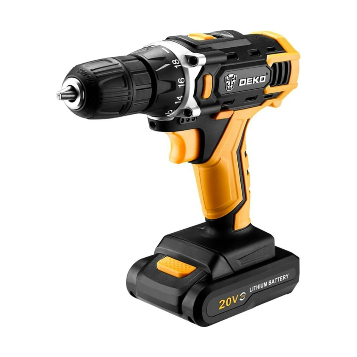 Дрель-шуруповерт аккум. dkcd20fu-li с набором инструм. 63 предм., 2 аккум. (1) "deko" 063-4175