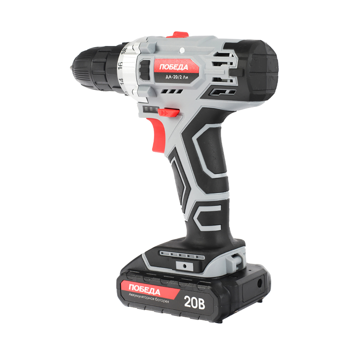 Дрель-шуруповерт аккум. да-20/2 ли (кейс) (1/10) "победа" 180201638