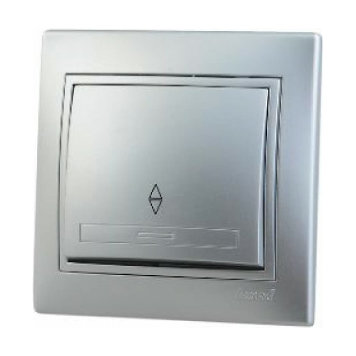 Выключатель "mira" 1 кл. проходной, серый металлик (1/10/120) "lezard" 701-1010-105