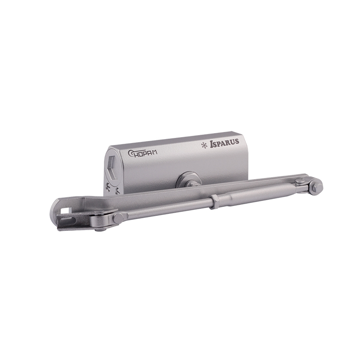 Доводчик дверной  440 isparus серебро (масса двери 80-140 кг) (1/10) "нора-м"
