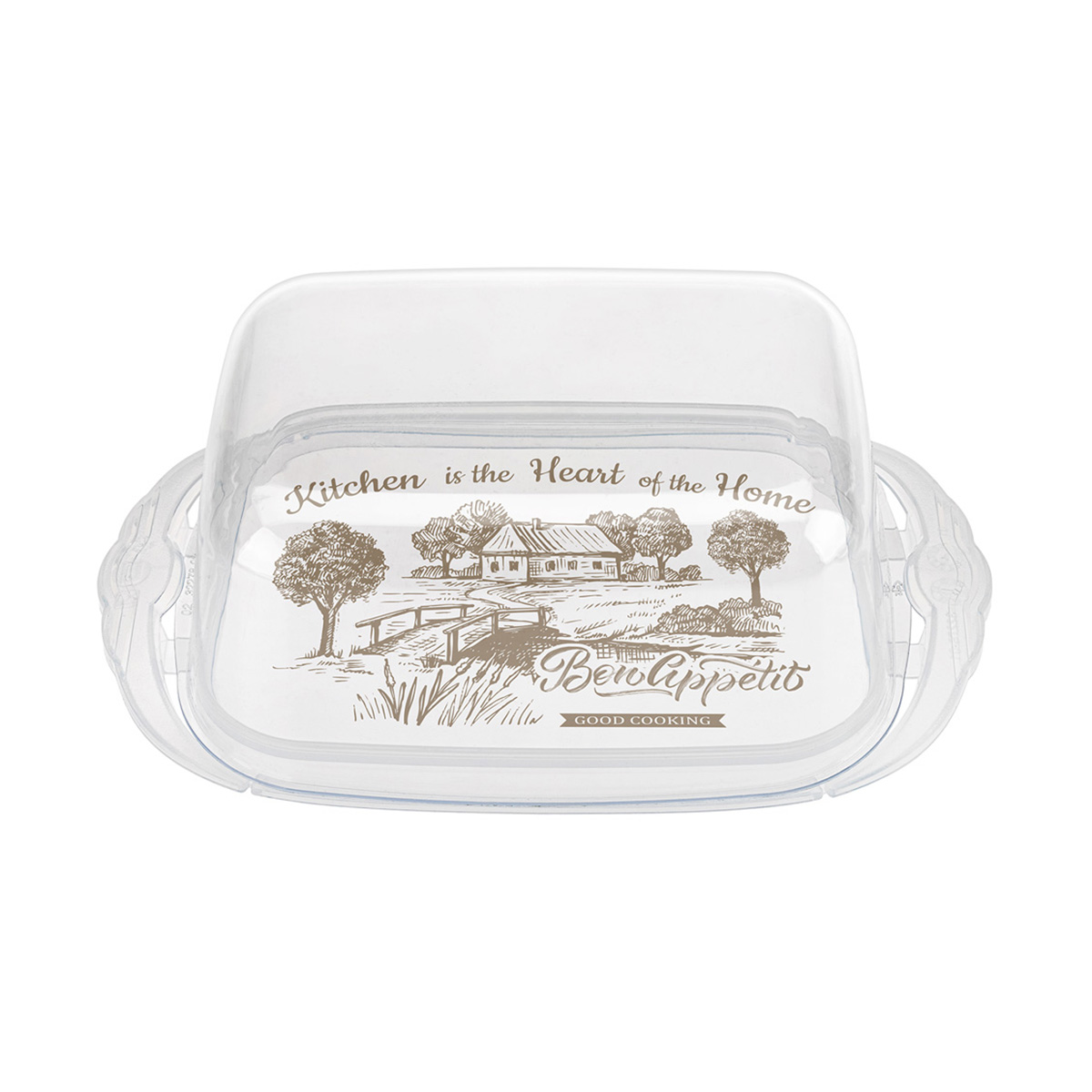 Масленка с декором 189*110*69 мм (бесцветный) (1/12) "бытпласт"