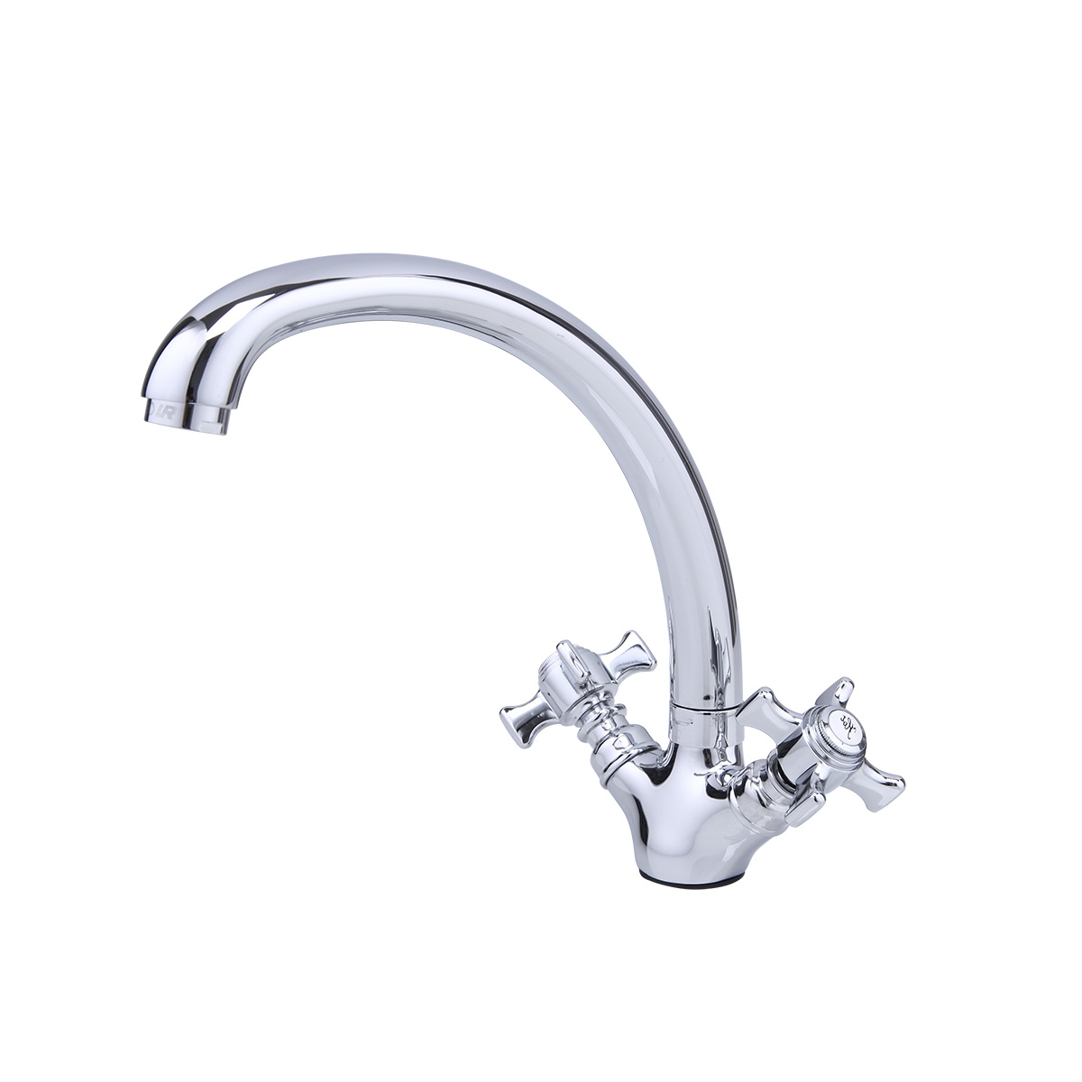 Смеситель для кухни f4224 высокий поворотн. излив, двухвентильный, хром (1/10) "frap"