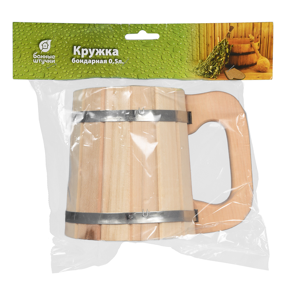 Кружка 0,5 л, липа (1/5) "банные штучки" 3720
