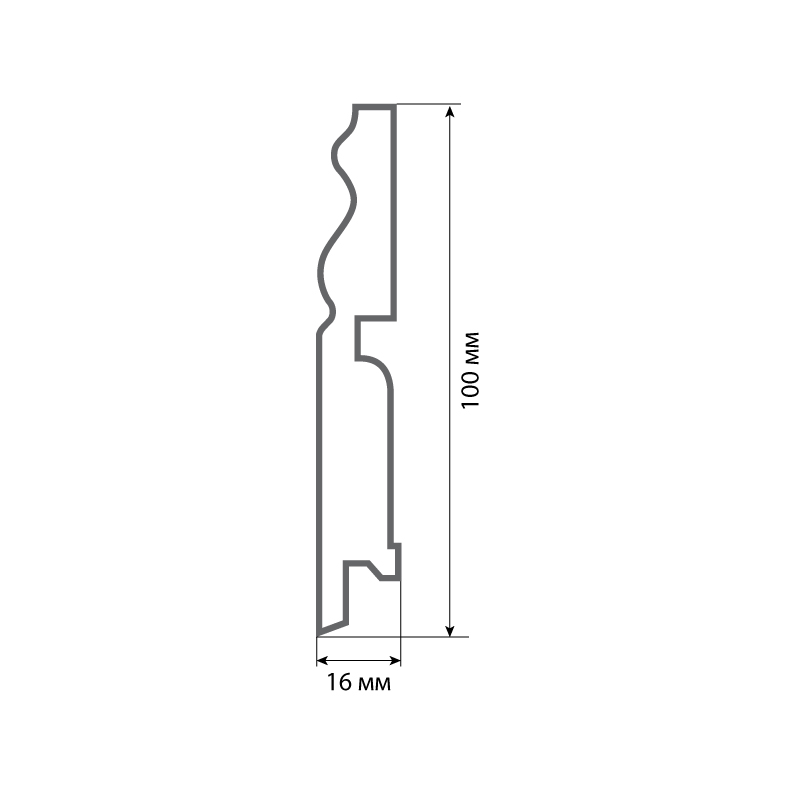 Finitura dekor RP 100х16х2400/ белый ASW