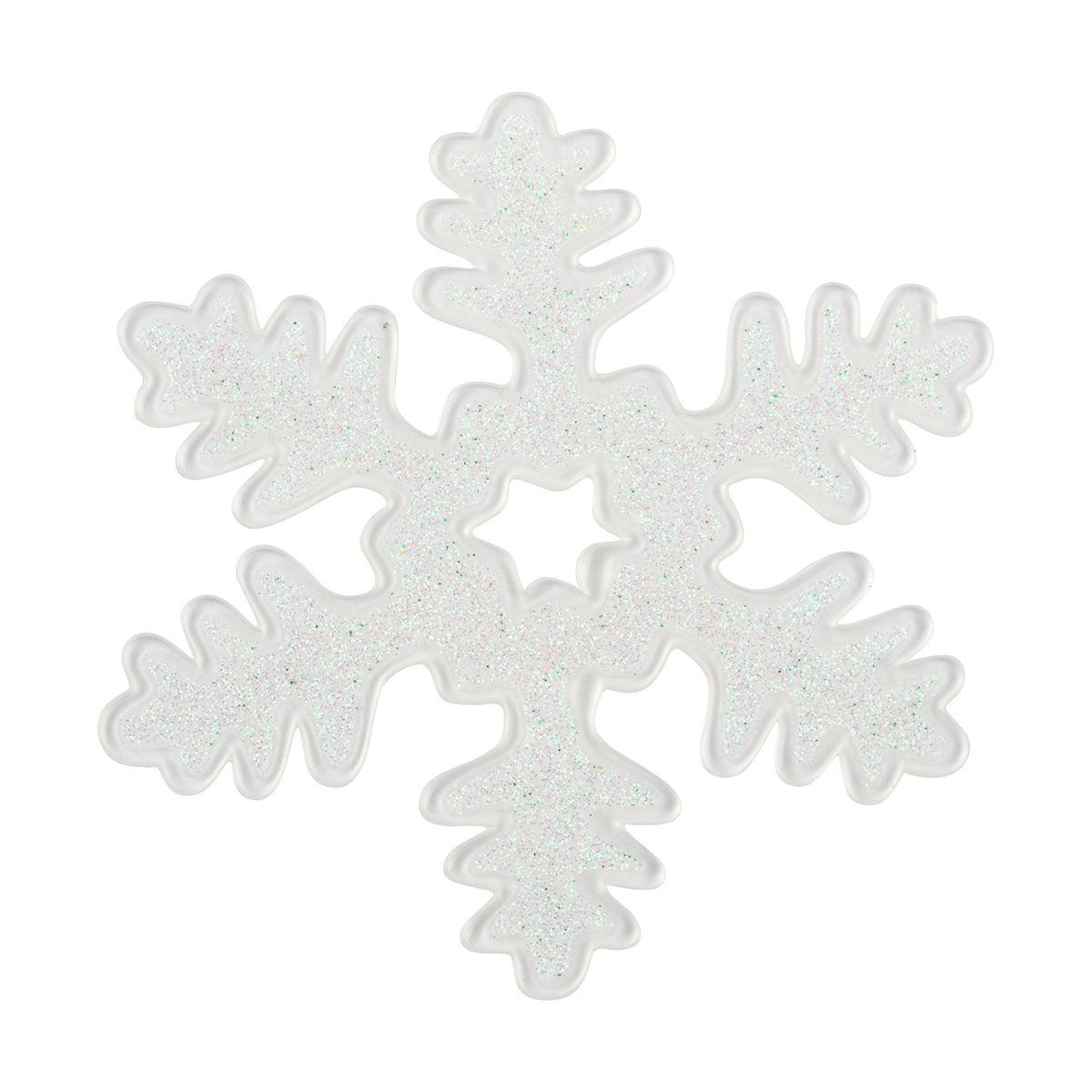 Наклейка новогодняя "прозрачная снежинка" d-10,7 см (1/20/200) "волшебная страна"