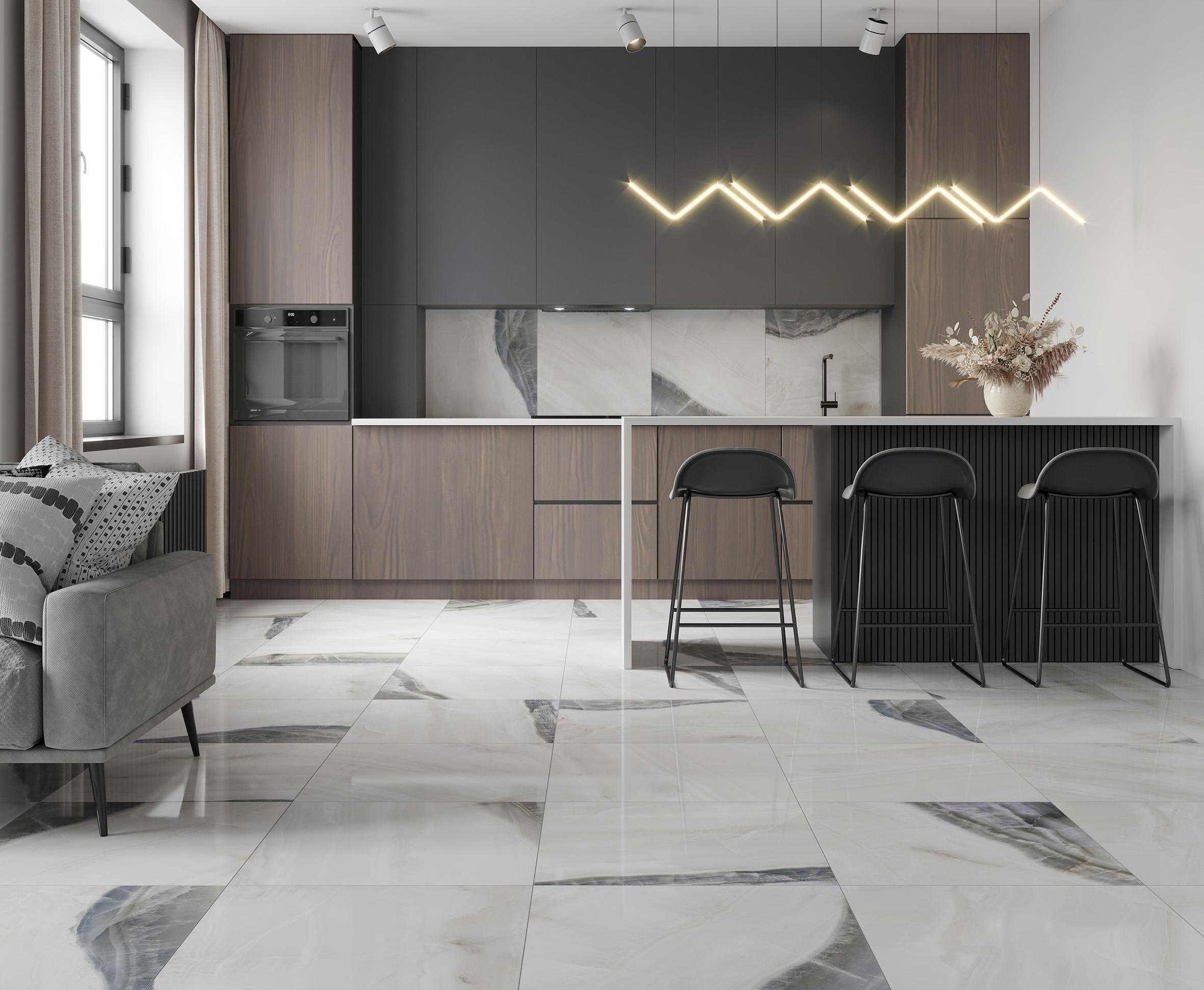 Onyx sky керамогранит полированный 60x120
