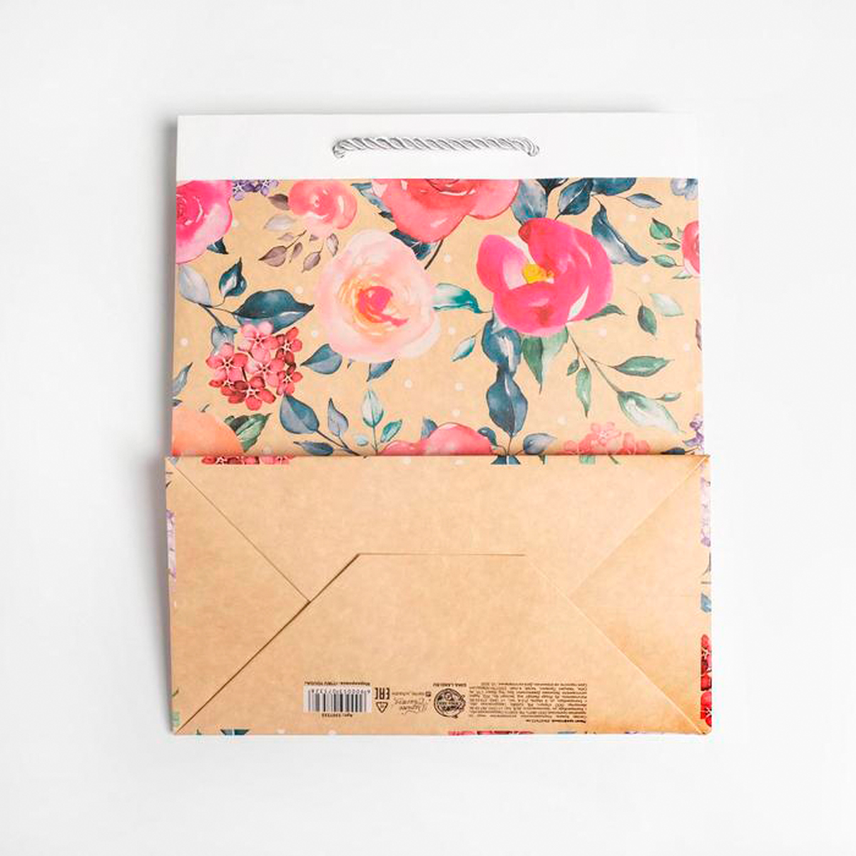 Пакет подарочный крафтовый "with big love" 23*27*12 см (1/3/120) "дарите счастье" 5307532