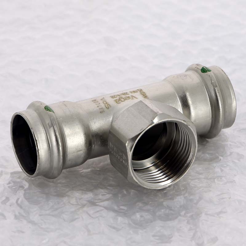 Тройник пресс-В 28х1"х28 нержавеющая сталь Sanpress Inox VIEGA