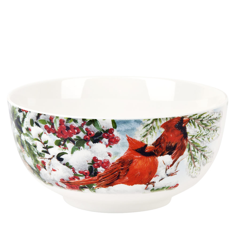 Салатник "красный кардинал" 14*14*7 см, 630 мл фарфор (6/24) "nouvelle home" n0990588