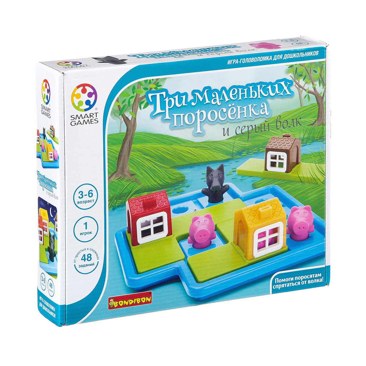 Игра логическая "три маленьких поросенка" "bondibon" вв1355