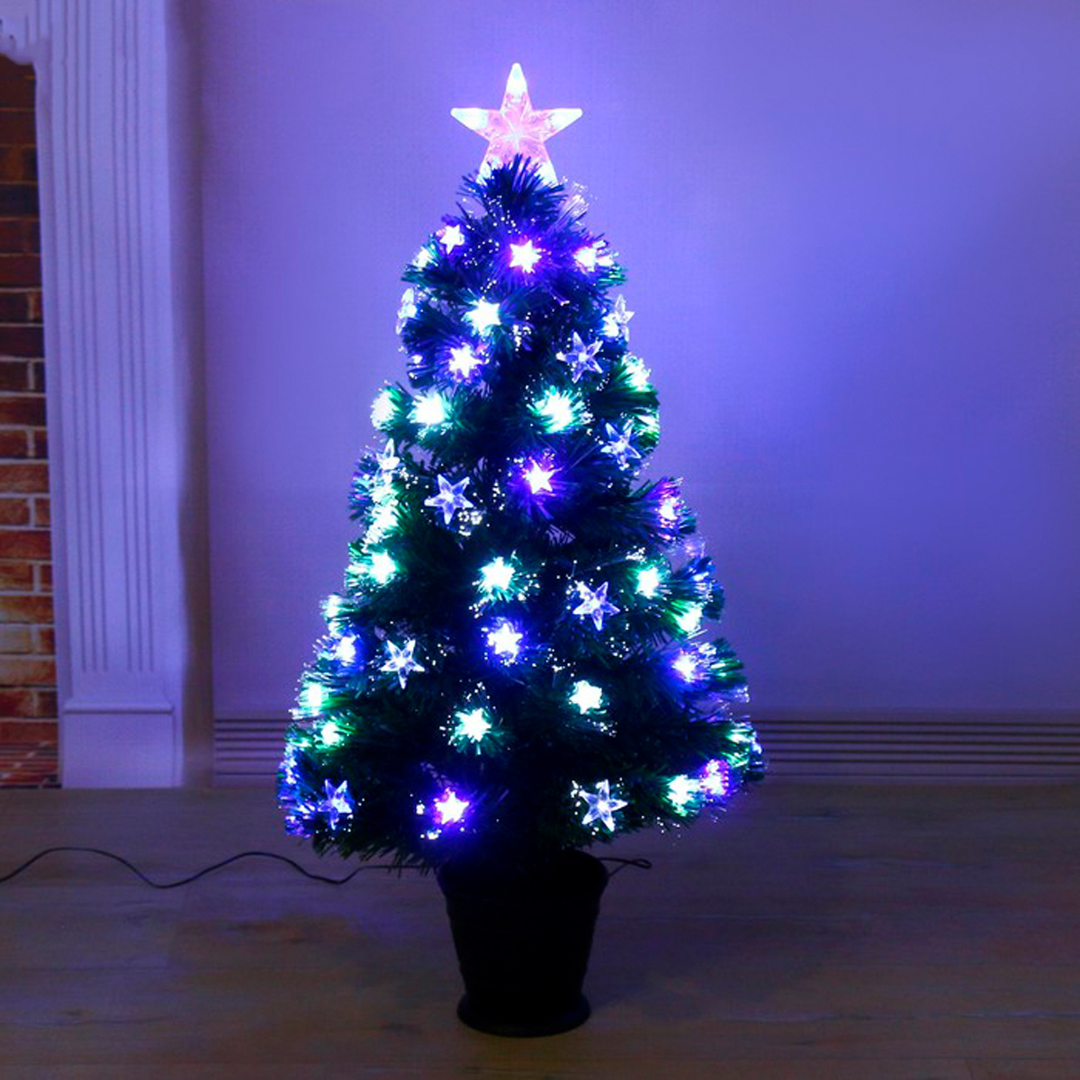 Ель декор. фиброоптич. t908v12-90  90 см, 80 веток (зеленая) "зимнее волшебство" 2338608