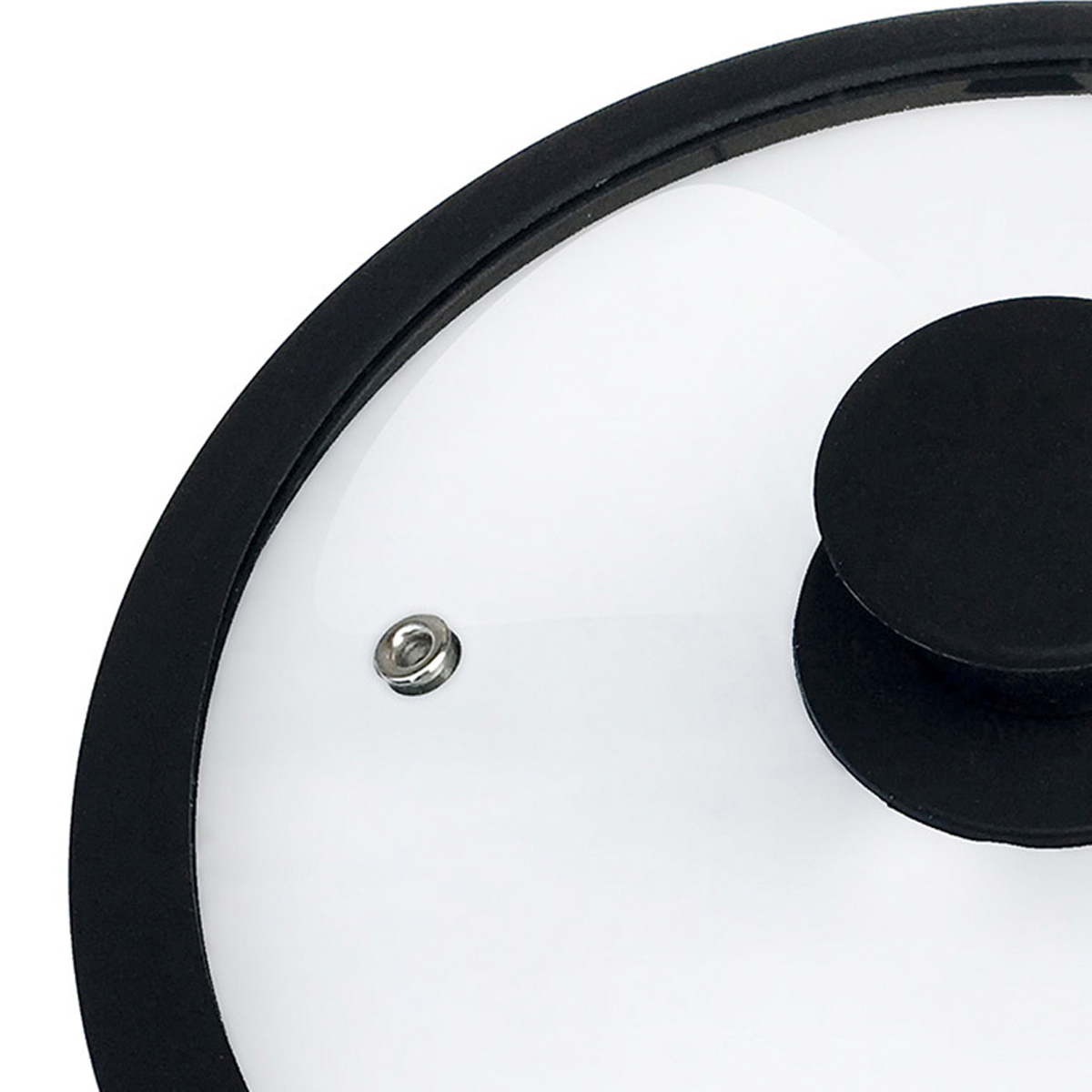 Крышка стеклянная "cappello" 22 см, силикон. ободок, паровыпуск (1/12) "mallony"