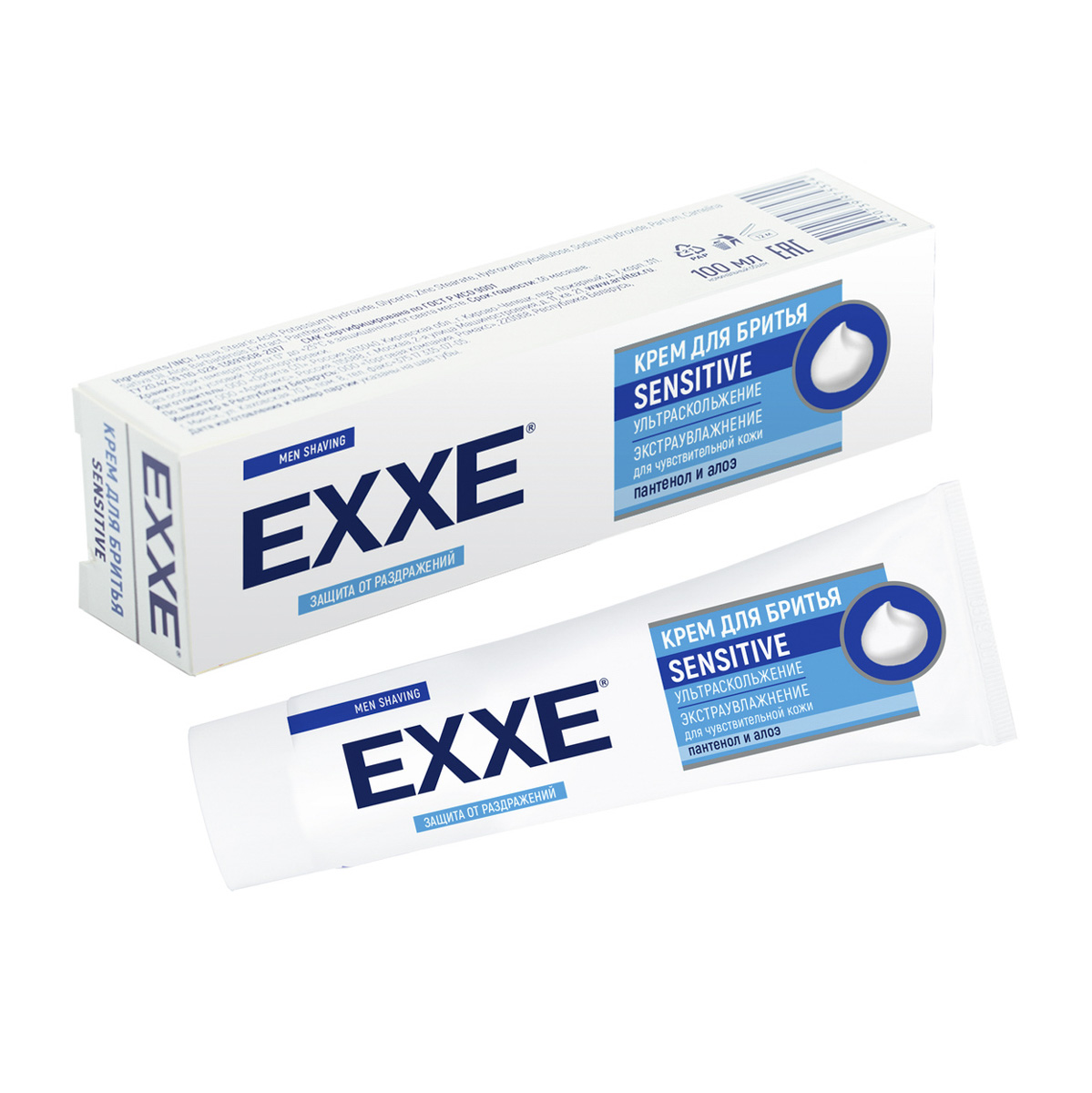 Крем для бритья "sensitive" 100 мл (1/15) "exxe"