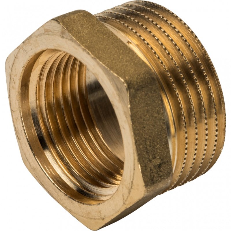 Футорка редукционная НВ 1" x 3/4" латунь STOUT