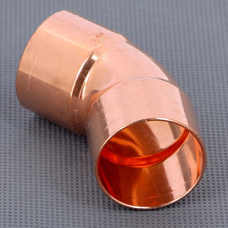 Угол двухраструбный 45° VIEGA пайка 35 мм медный