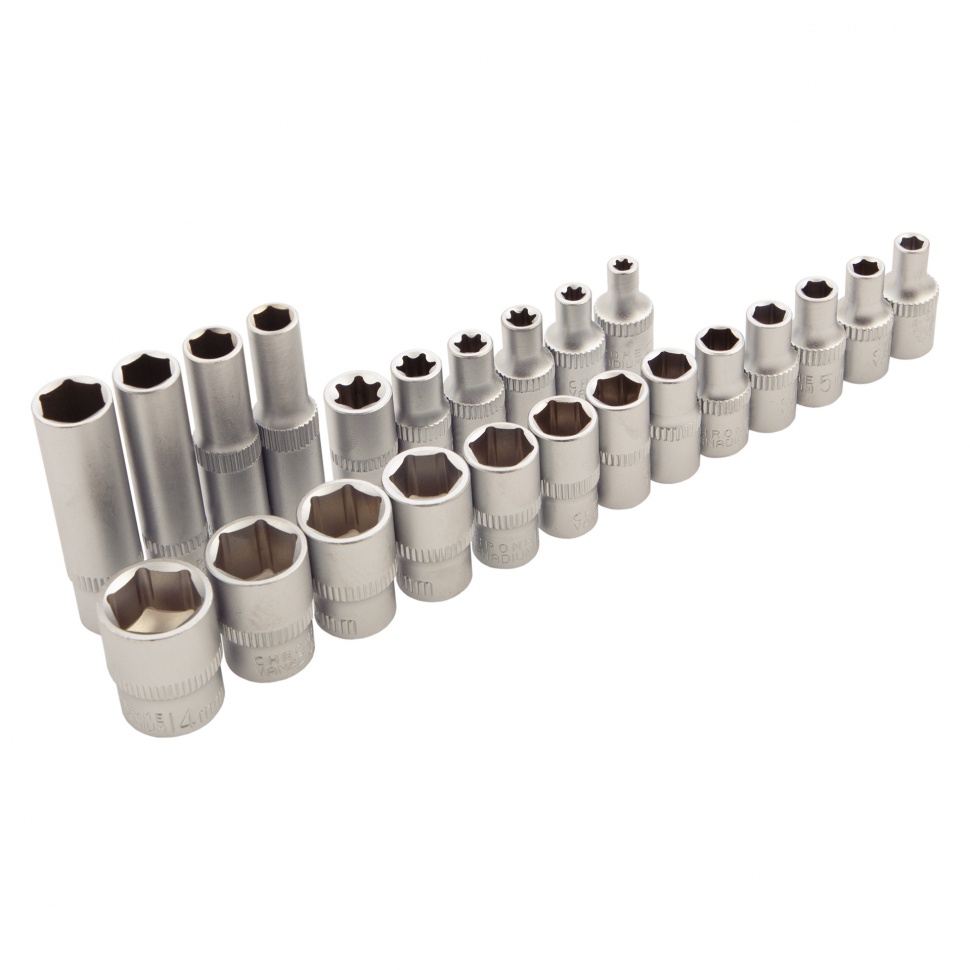 Набор инструментов 56 предметов, CrV, 1/4" Сибртех (13525)