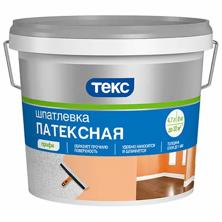 ТЕКС ПРОФИ шпатлевка латексная финишная для ГКЛ (8кг)