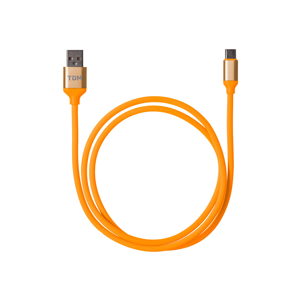 Кабель дк-14 usb-usb type-c 1 м в силиконовой оплетке (оранжевый) (1/200) tdm sq1810-0314