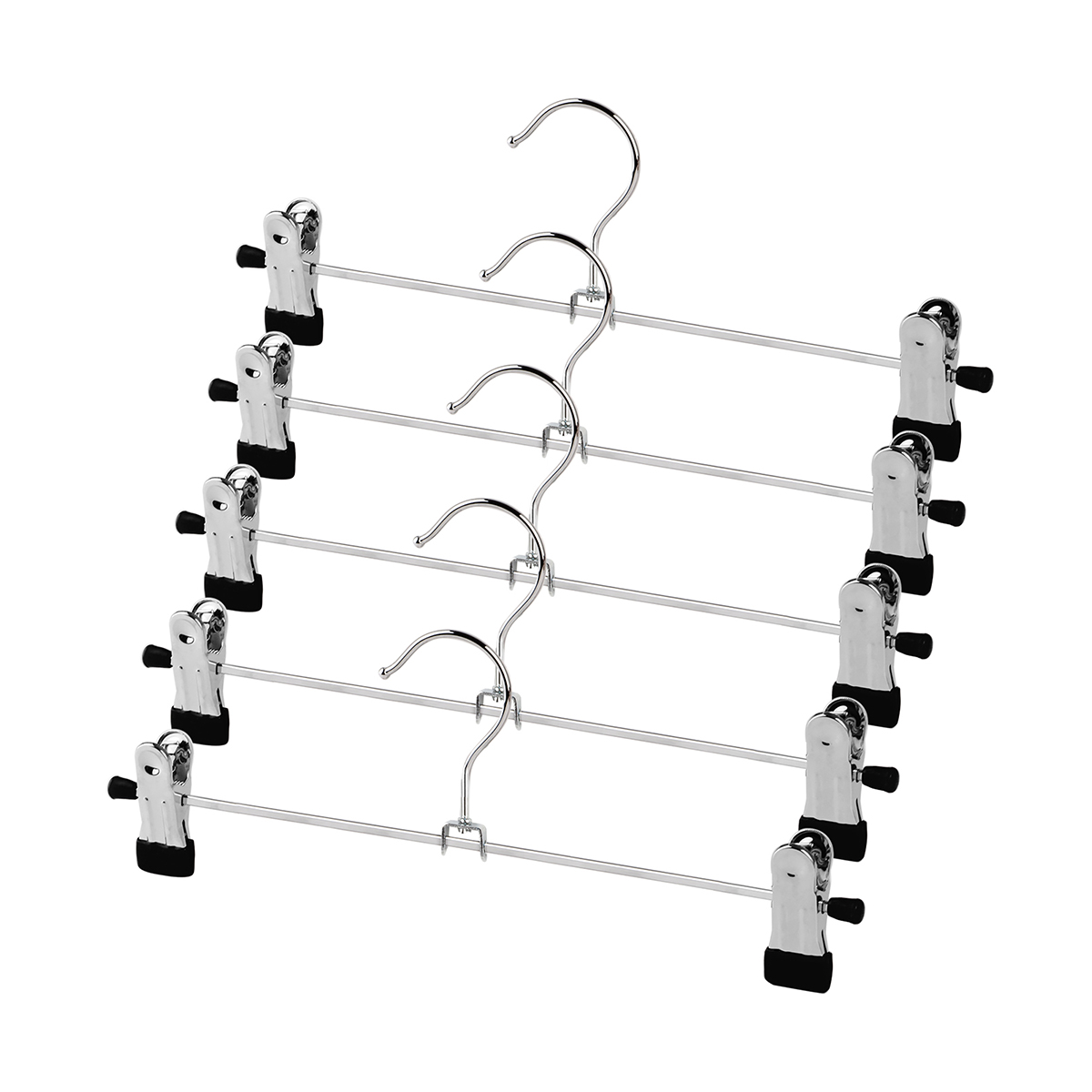Вешалки для брюк и юбок метал. с черными клипсами (5 шт.) (1/20) "valiant" 121b07s5