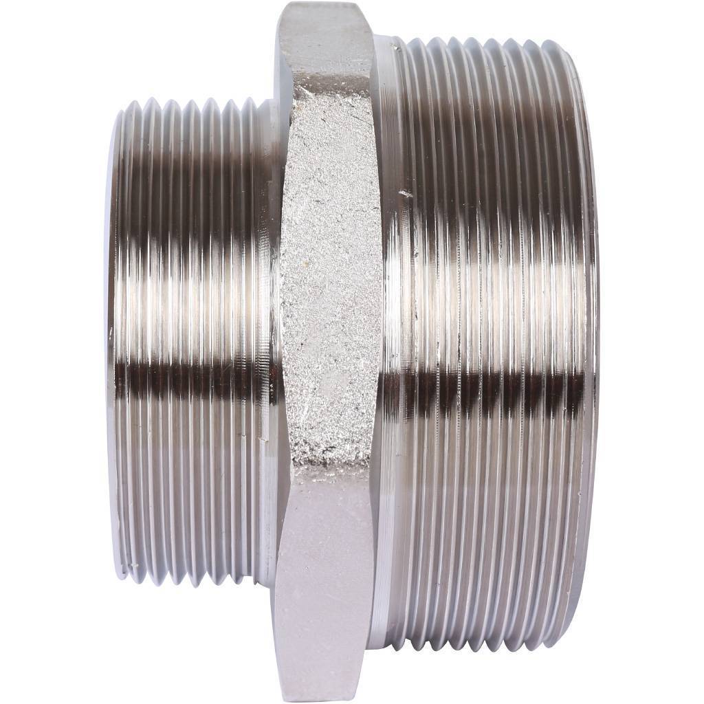 Ниппель переходной резьбовой НР 2"1/2 x 2" никель STOUT