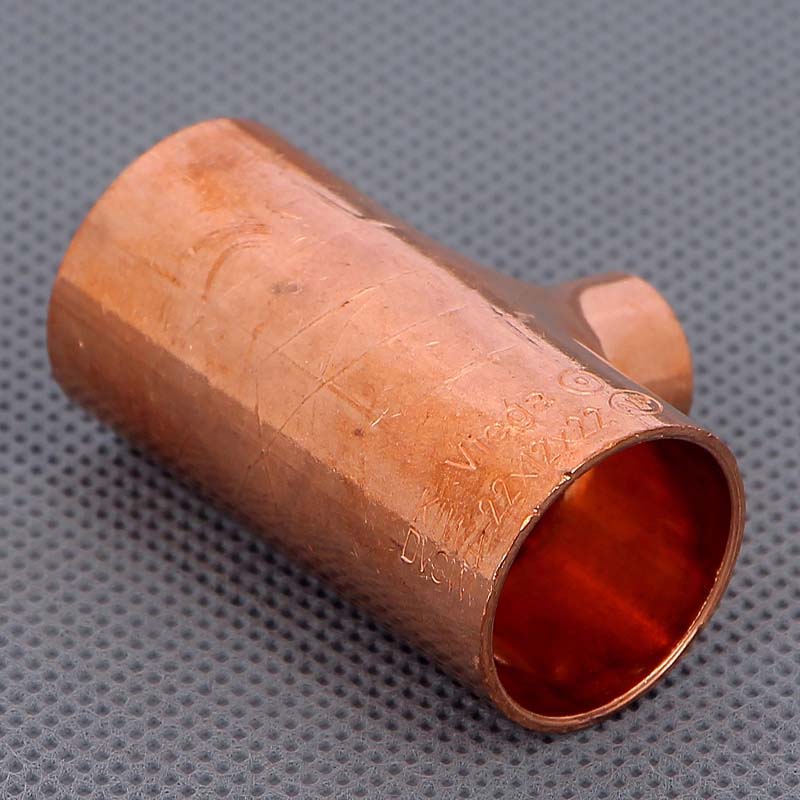 Тройник переходной под пайку 22 х 12 х 22 мм VIEGA медный