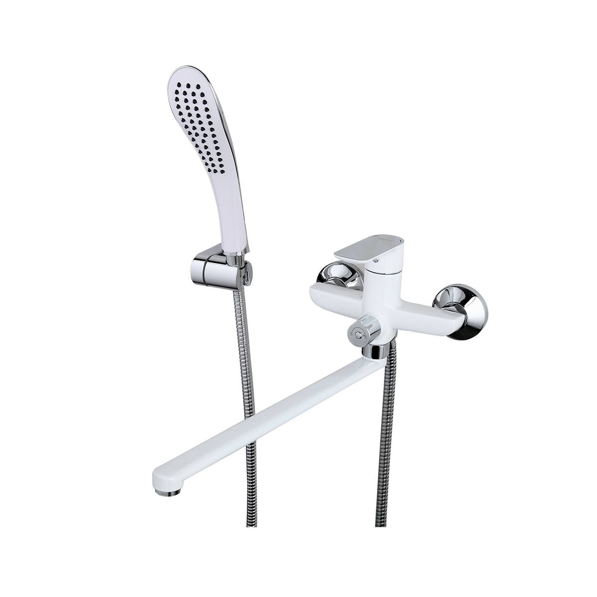 Смеситель для ванн g2248 длинный поворотн. излив, белый/хром (1/8) "gappo"