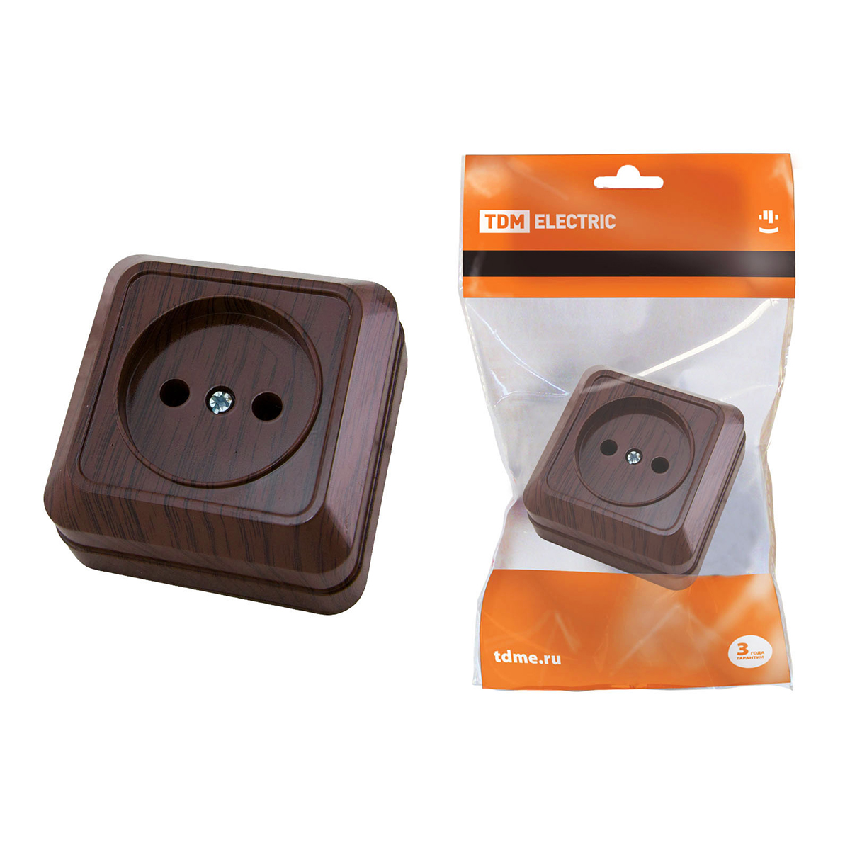 Розетка открыт. уст. 10а 250в ip20 "ладога" бук (1/10/200) tdm sq1801-0033