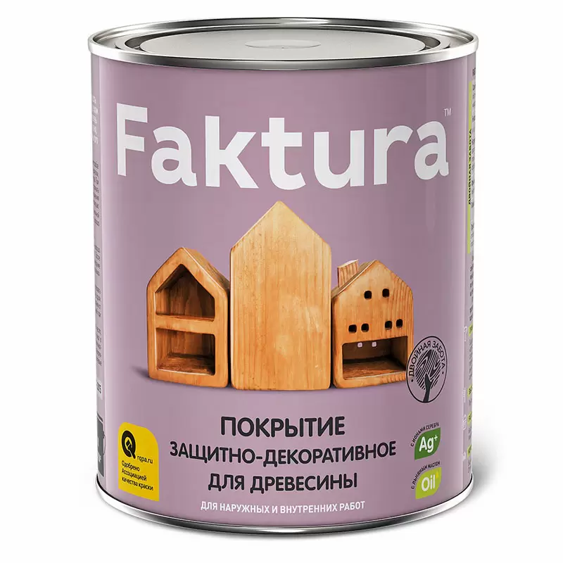 FAKTURA покрытие защитно-декоративное с льняным маслом, ионами серебра, для вн/нар.,палисандр (0,7л)