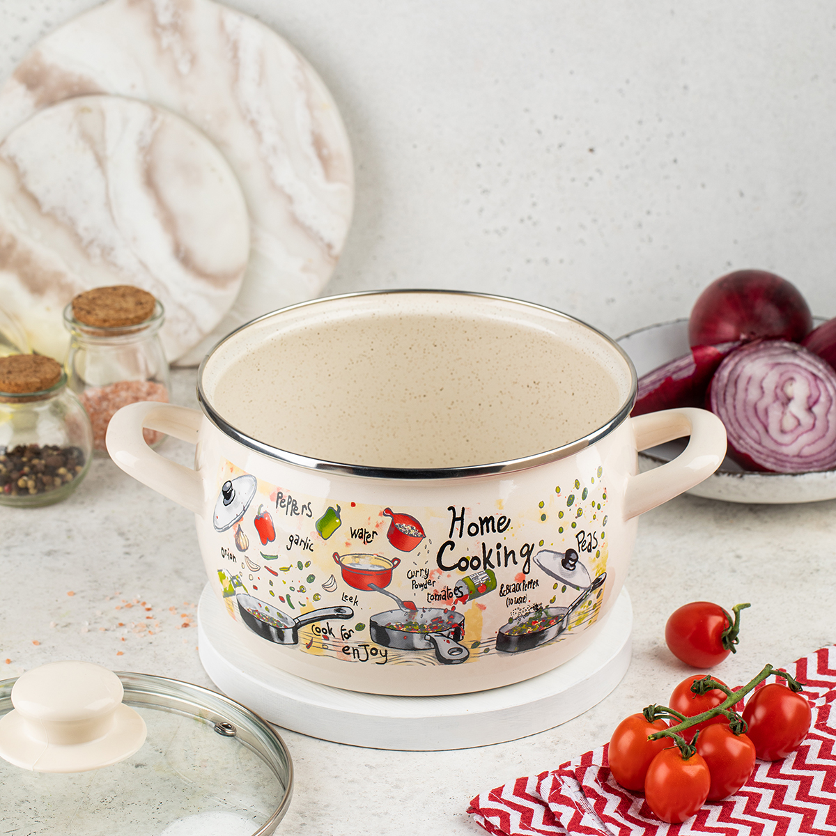 Набор кастрюль эмалиров. "гурман" (2,4 + 3,3 + 5,7 л) (1) "metrot"