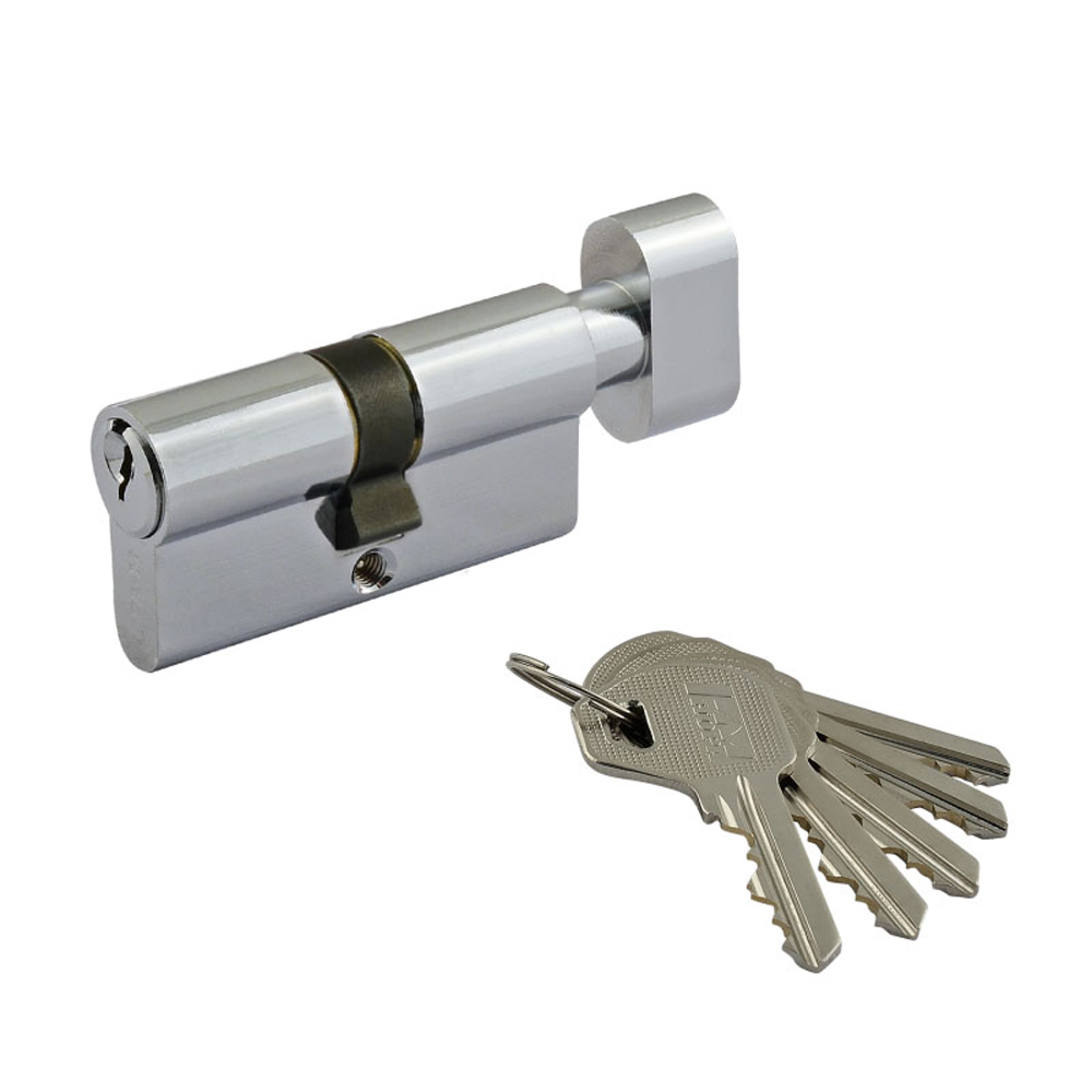 Цилиндров. механизм лув-60 (30-30) (ключ/вертушка) хром (1/10/80) "нора-м"