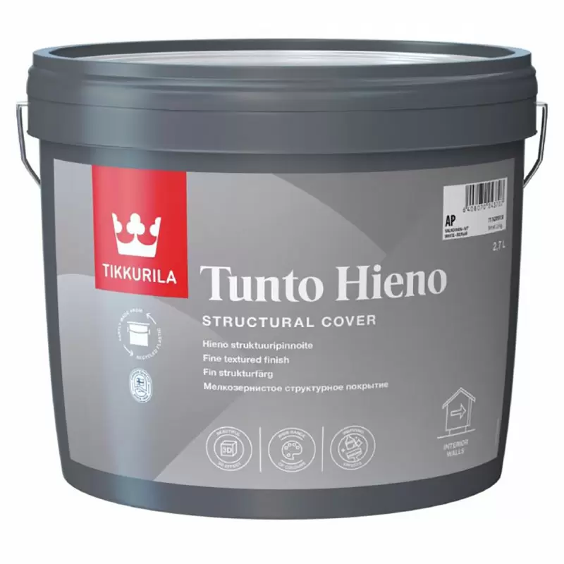 TIKKURILA TUNTO HIENO покрытие декоративное, мелкозернистое, глубоко матовое, база AP (2,7л)