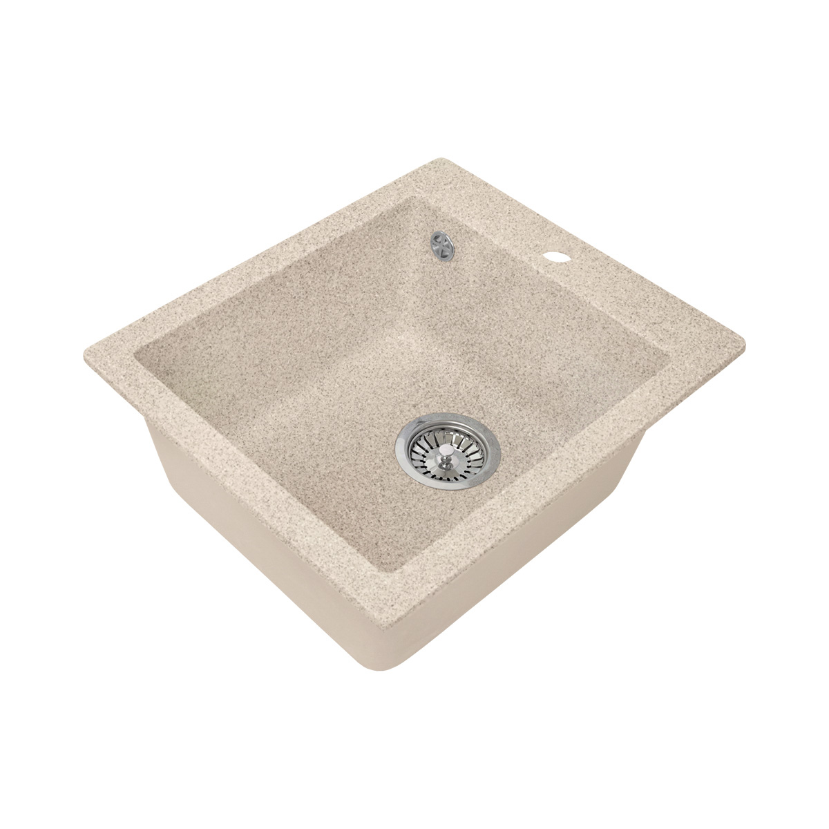 Мойка для кухни врезная искуств. камень gs-17-302 430*495 мм песочная "granstones"