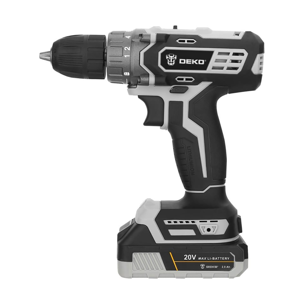 Дрель-шуруповерт аккум. dkcd20 black edition set 3 с набором инструментов 63 предм. "deko" 063-4050