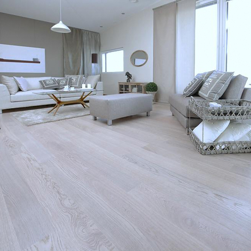 Паркетная доска Polarwood Дуб Элара снежно-белый матовый однополосный Oak FP 138 Elara White Matt Loc