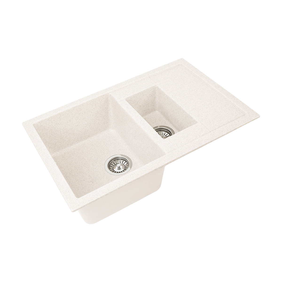 Мойка для кухни врезная искуств. камень gs-21k-331 двойная 775*500 мм белая "granstones"