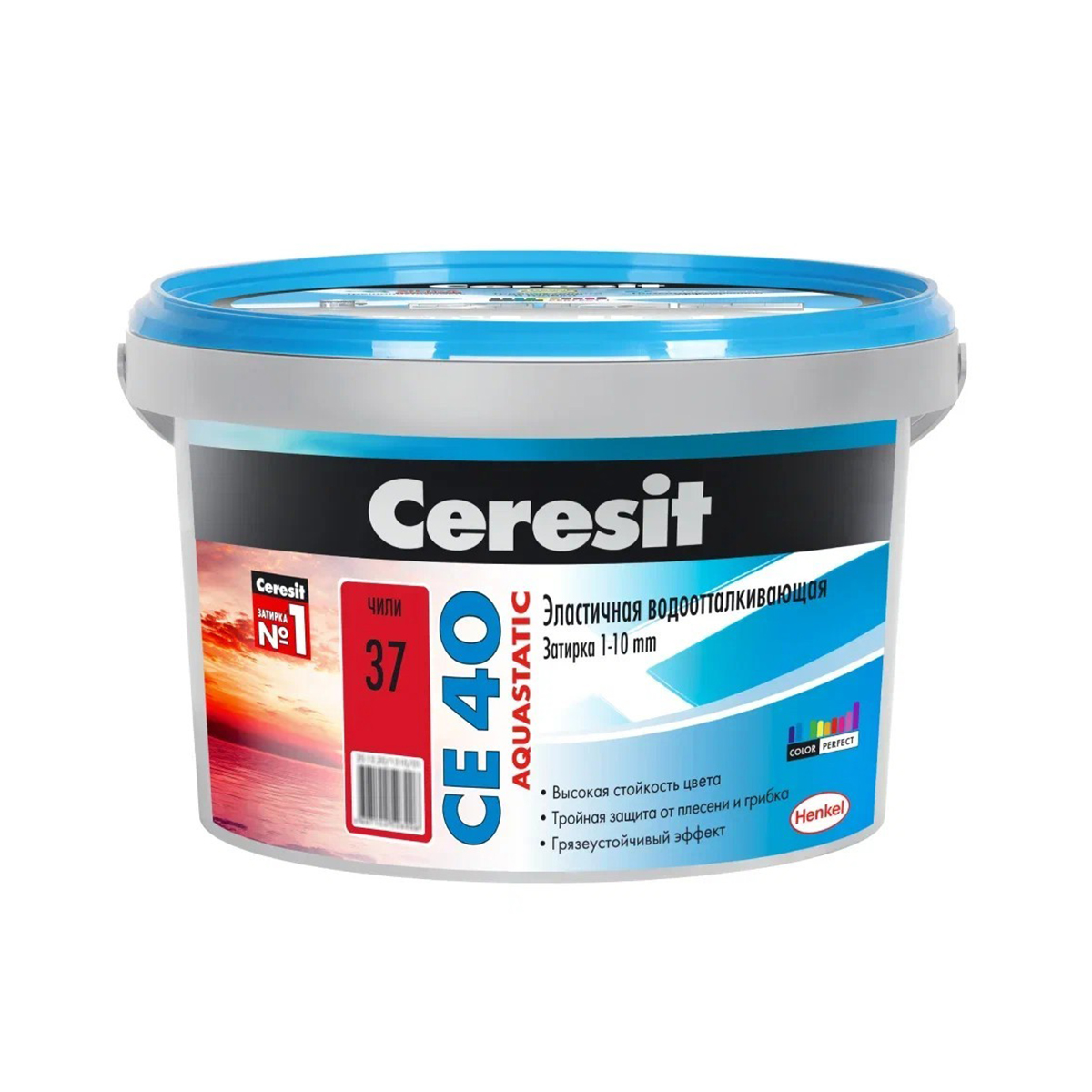 Затирка  №37 aquastatic  се 40  чили ведро 2 кг (1/12) "ceresit"