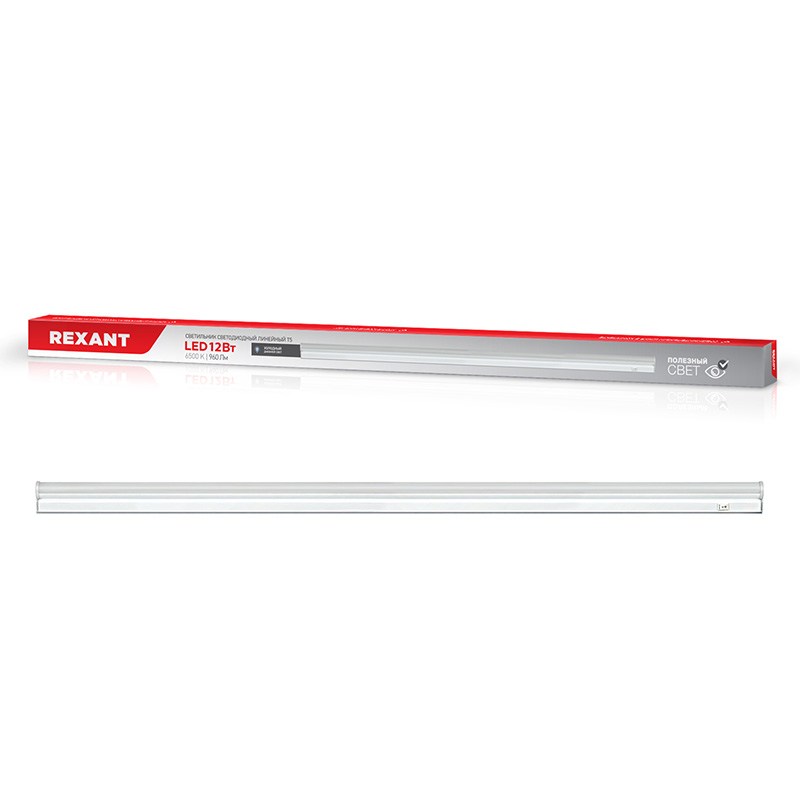 Светильник светодиод. "rexant" t5-01  869 мм 12 вт 960 лм 6500 k (1/25) 607-216