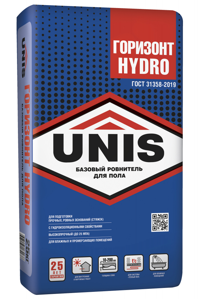 Ровнитель пола UNIS (Юнис) Горизонт HYDRO толстый 25 кг