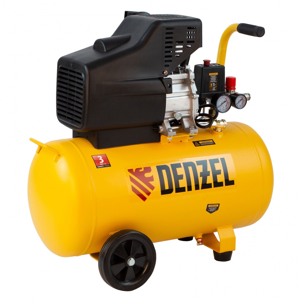 Компрессор воздушный, прямой привод DC1500/50, 1.5 кВт, 50 литров, 220 л/мин Denzel (58161)