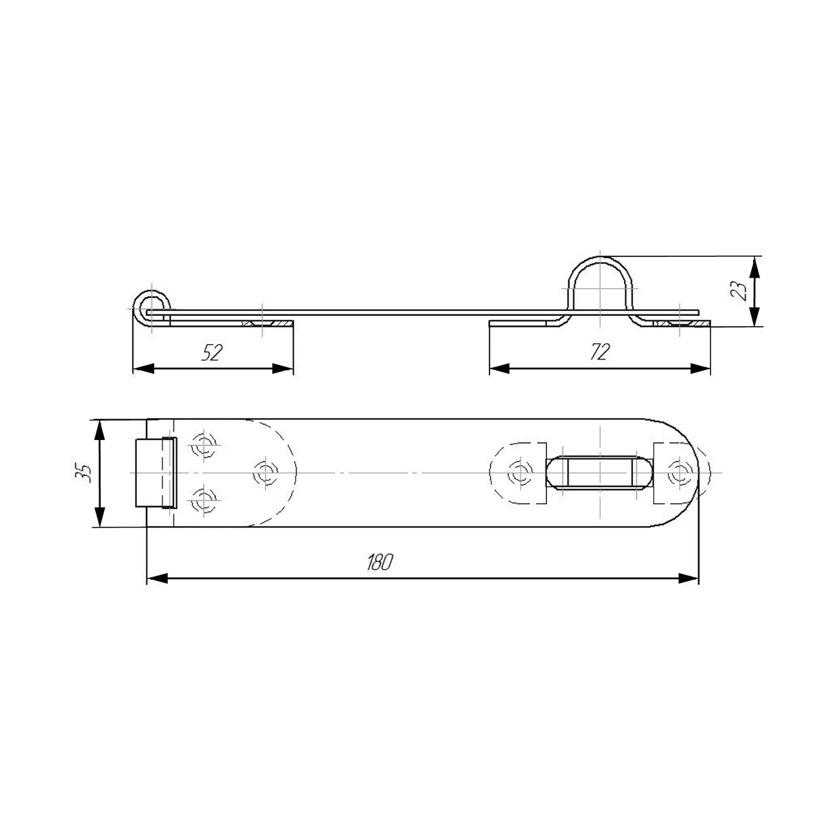 Накладка дверная нд-180 бронза (40) "секрет"