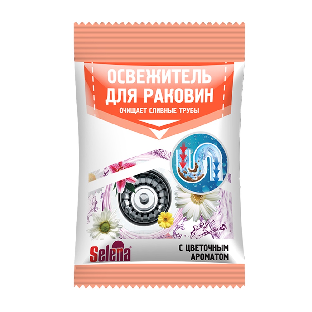 Освежитель для раковин 90 г (цветочный аромат) (24) "selena"