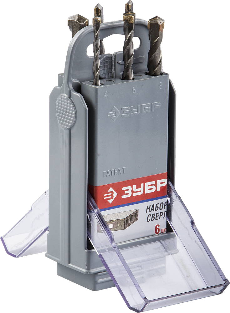 ЗУБР Мастер 6 шт: d 4-5-6-6-8-10 мм набор сверл по бетону
