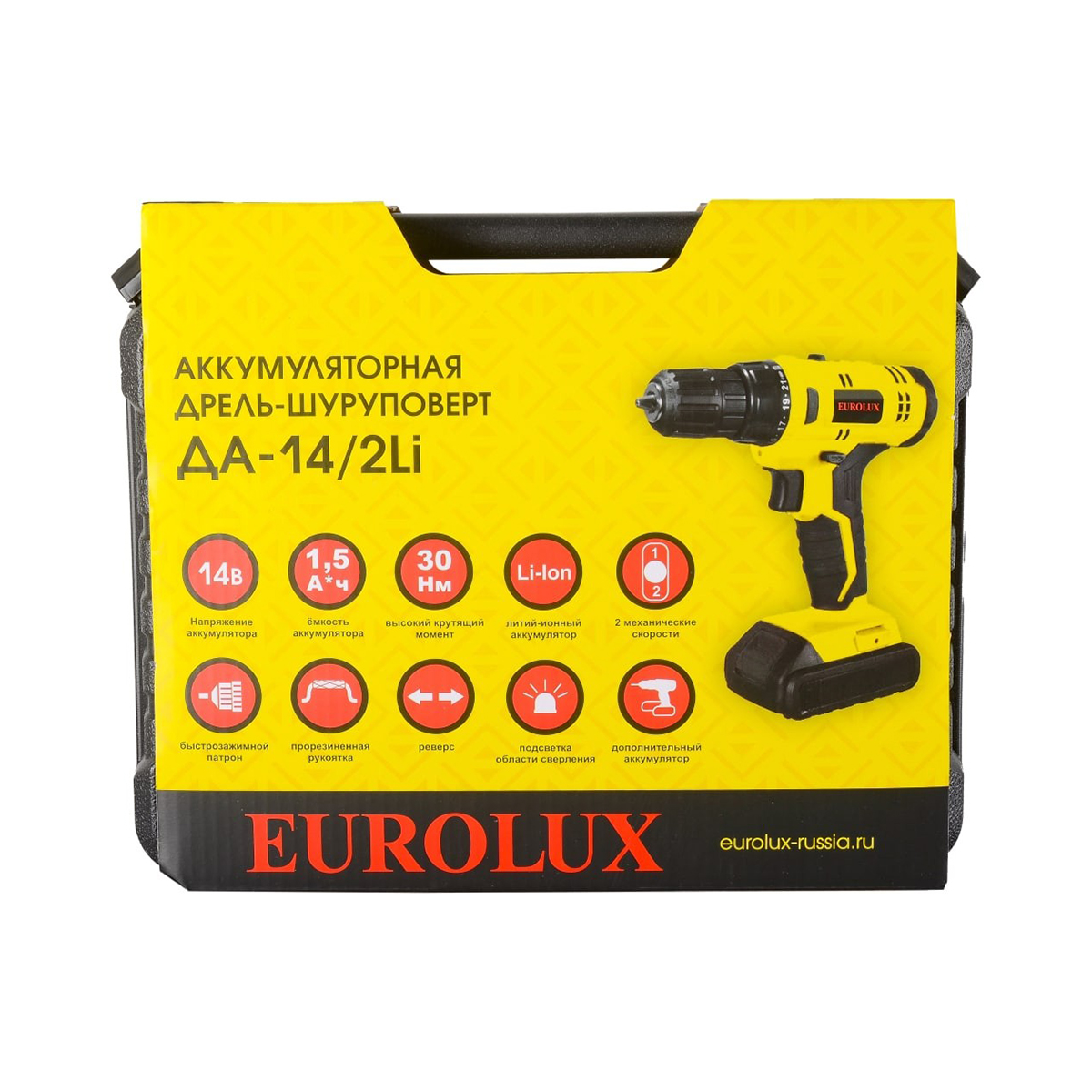 Дрель-шуруповерт аккум. да-14/2li (1) "eurolux"